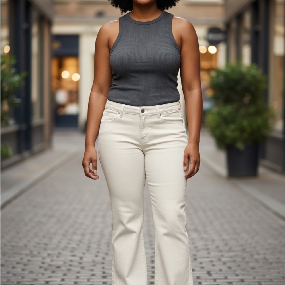 Kut from the Kloth White Flare Wide Leg Trouser Stretch Jeans – Size 12
